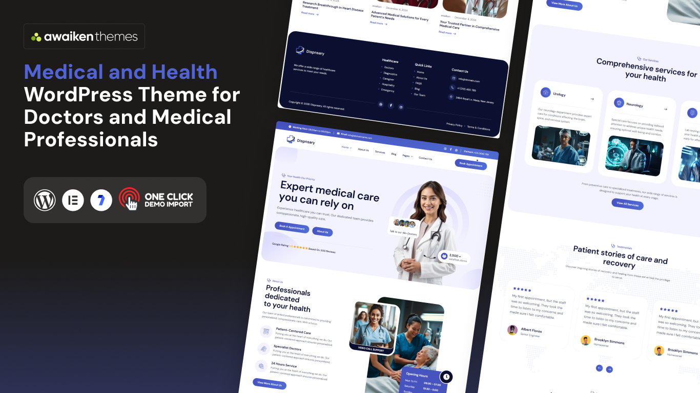 Best ​Medical and Health WordPress Theme for Doctors and Professionals