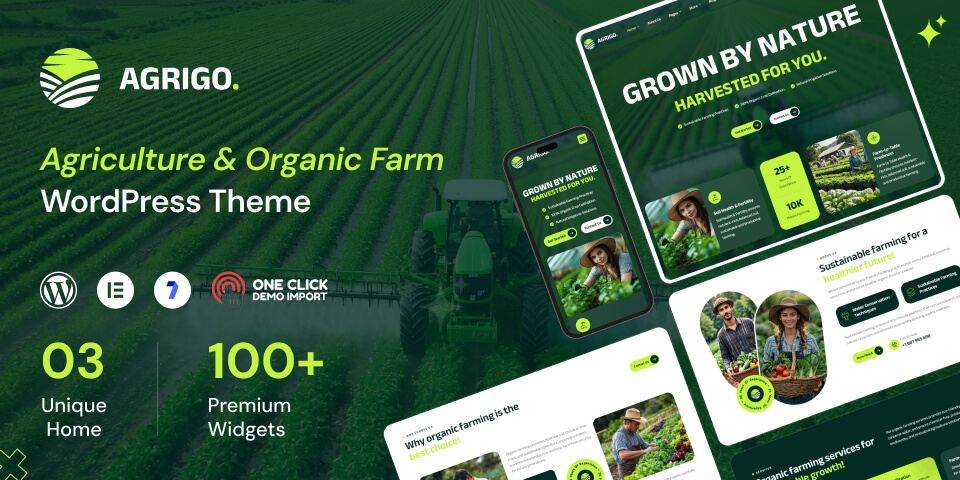 Agrigo - Modern & Powerful Agriculture WordPress Theme