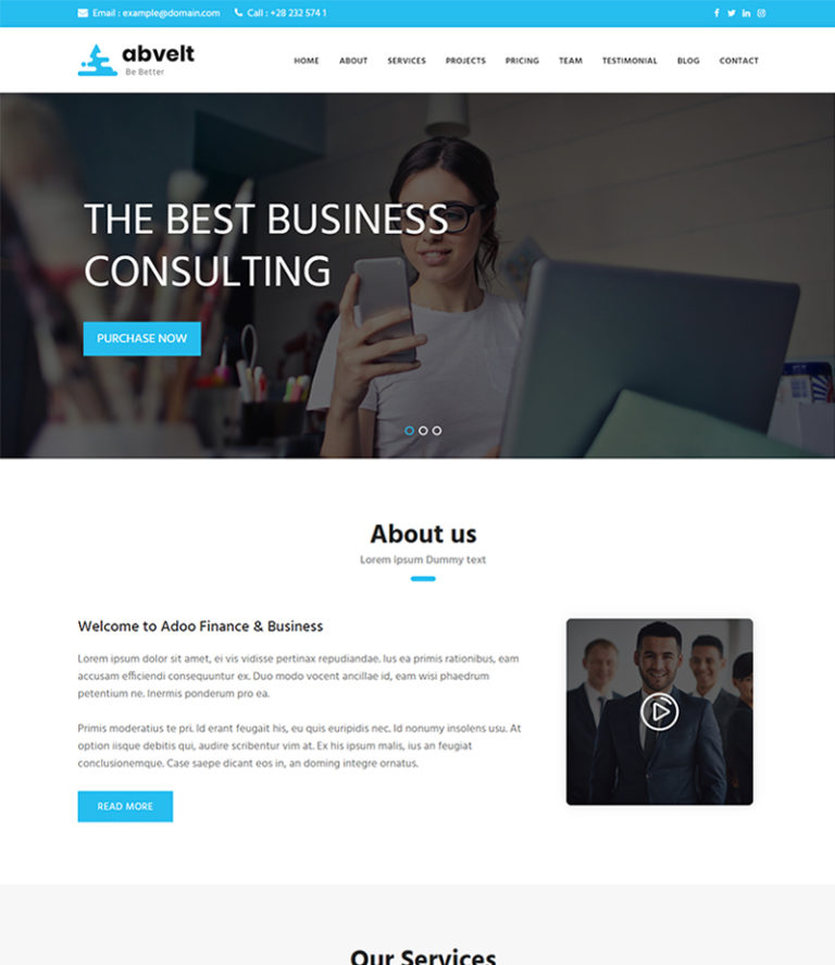 Abvelt - Free Corporate Website Templates