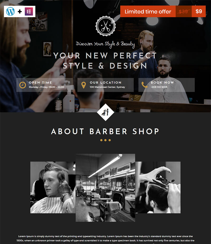 My Barber Shop - Barbers & Hair Salons WordPress Theme