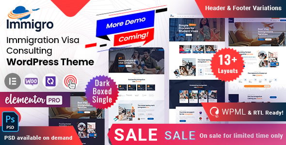 Immigro - Immigration Visa WordPress Theme 