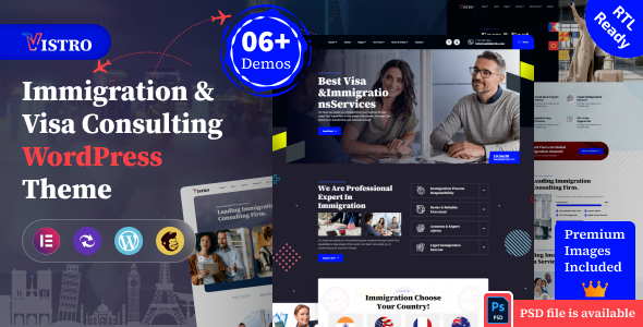 Vistro - Visa Immigration WordPress Theme 