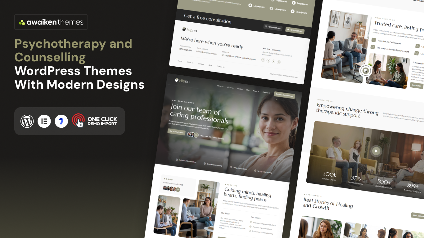 Top Psychotherapy and Counselling WordPress Themes for 2026