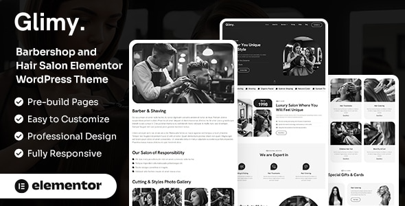Glimy - Barbershop & Hair Salon WordPress Theme