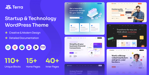 Terra - Startup & Technology WordPress Theme 