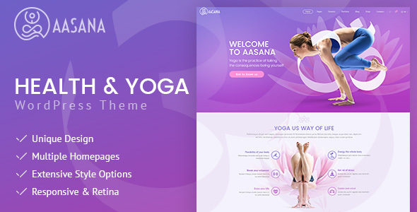 Aasana: Health and Yoga WordPress Theme