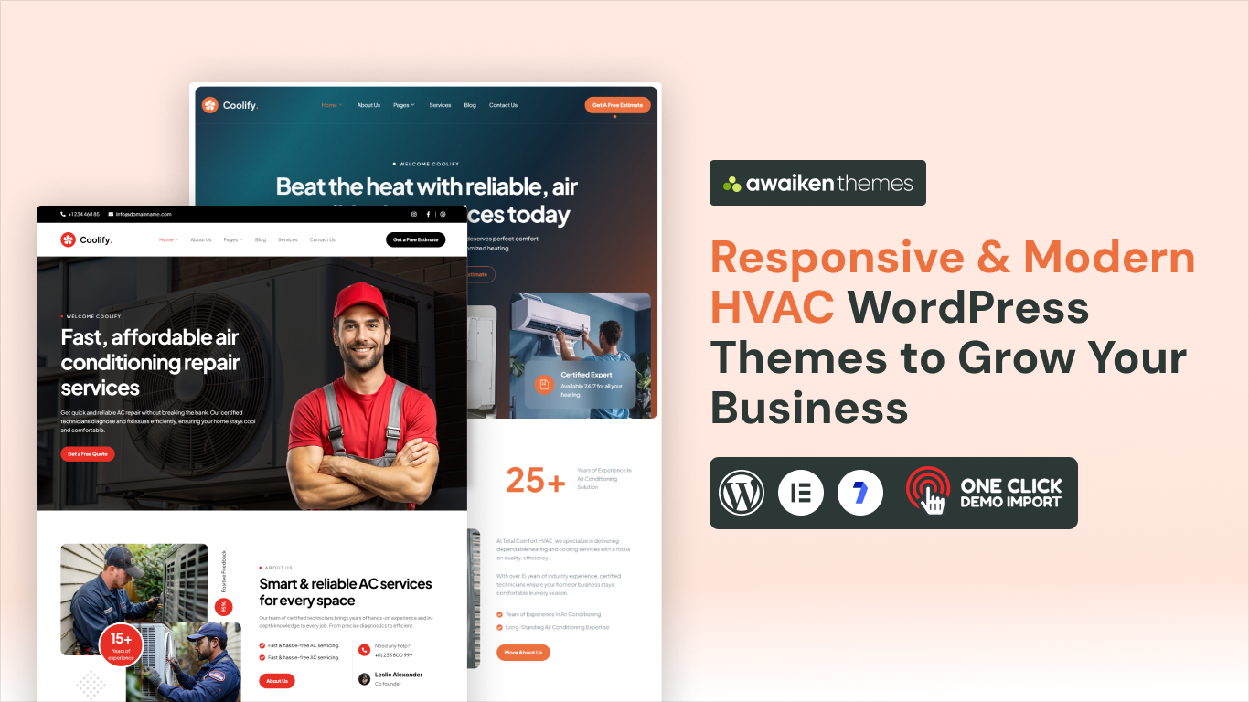 Responsive & Modern HVAC WordPress Themes to Grow Your Business