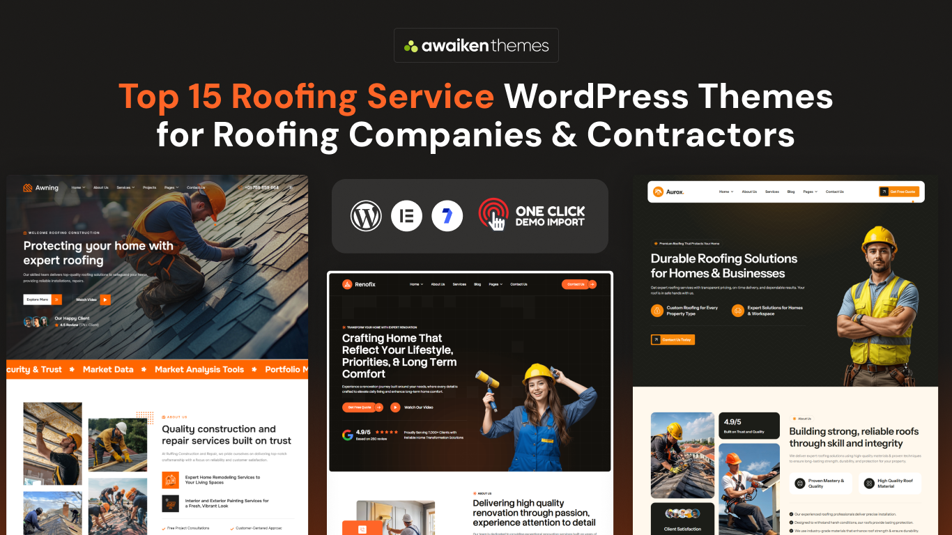 Roofing Service WordPress Themes for Roofing Companies & Contractors