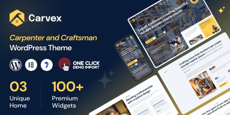 Carpenter and Craftsman WordPress Theme for Wood Experts