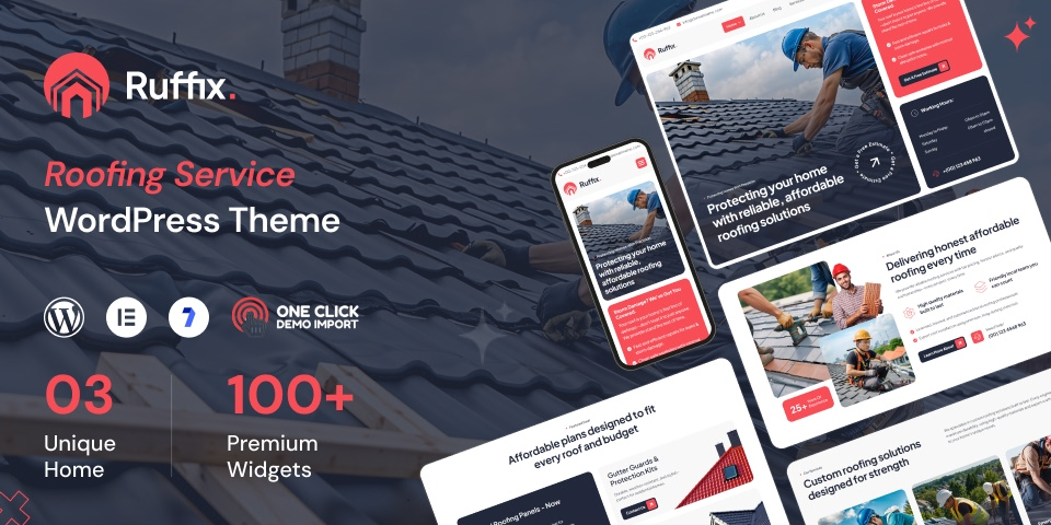 Ruffix – Roofing Service WordPress Theme