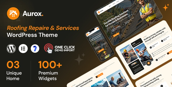 Aurox – Roofing Services WordPress Theme