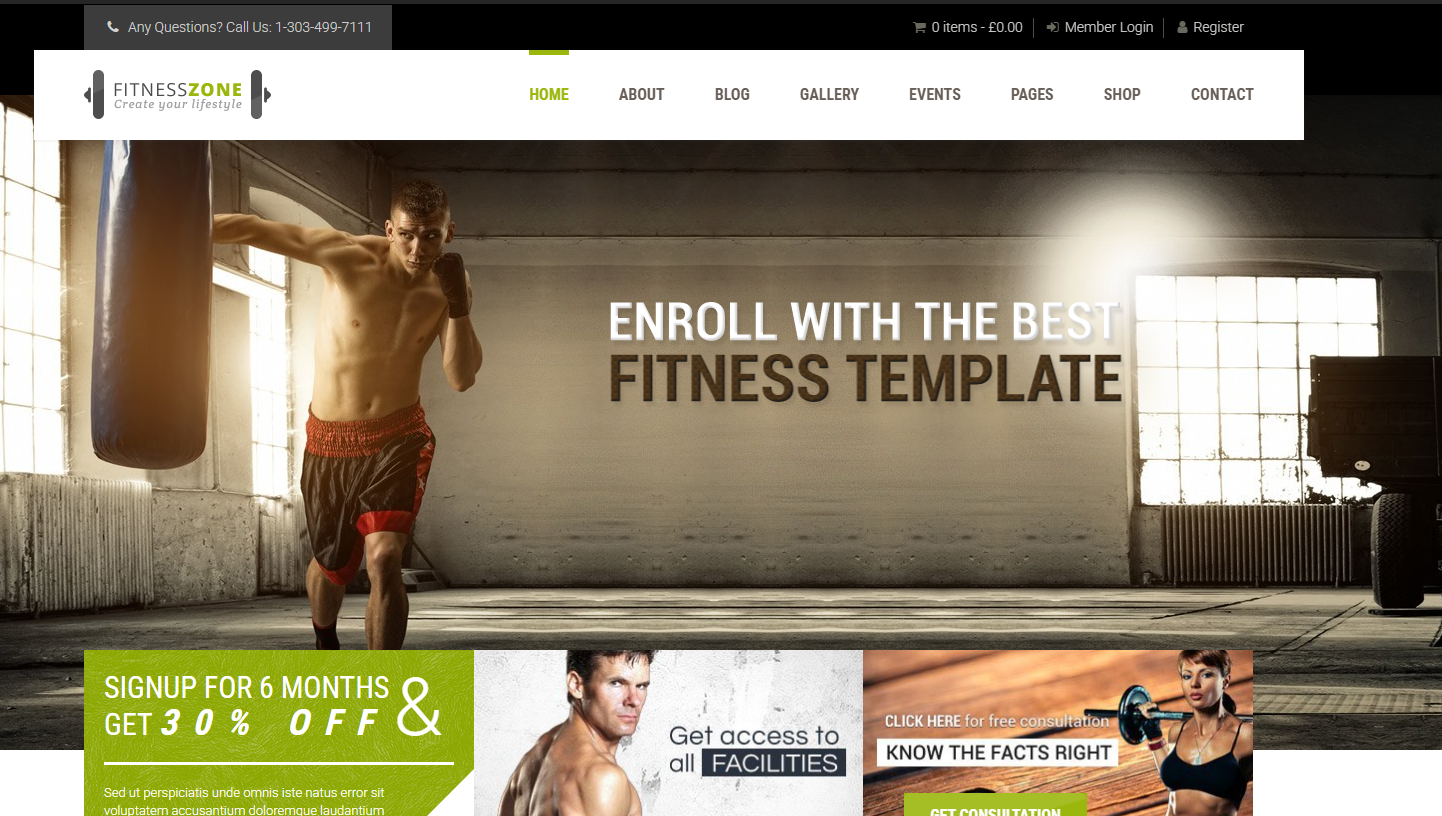 Fitness Zone – Gym & Fitness Theme