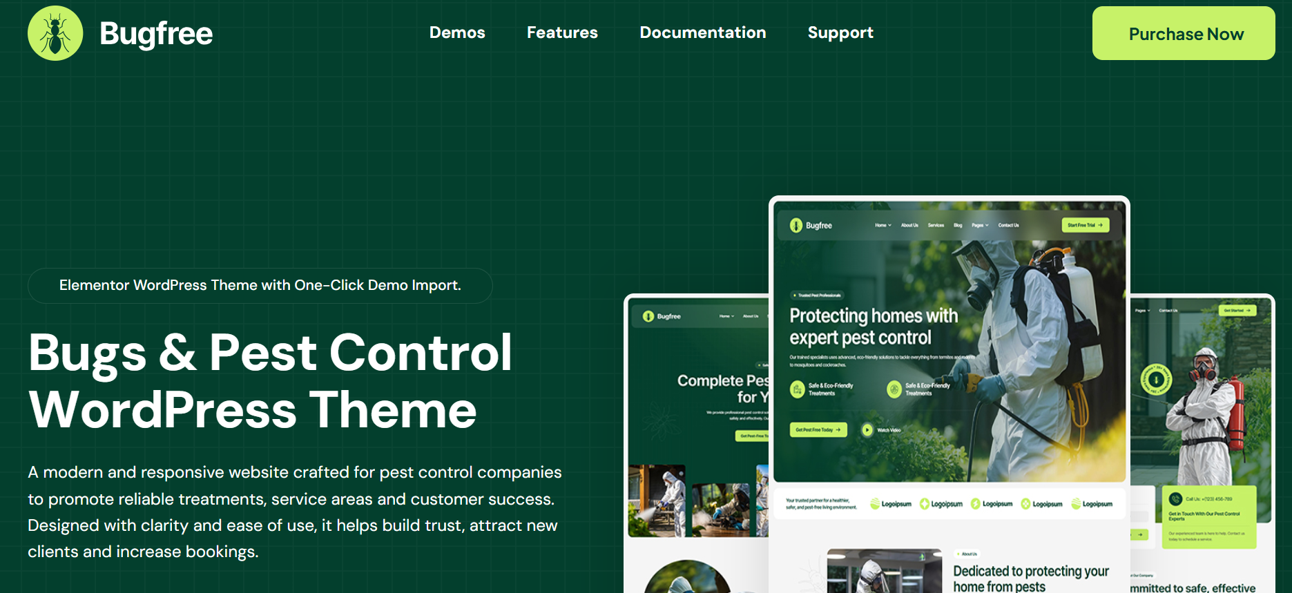 Bugfree – Pest Control WordPress Theme