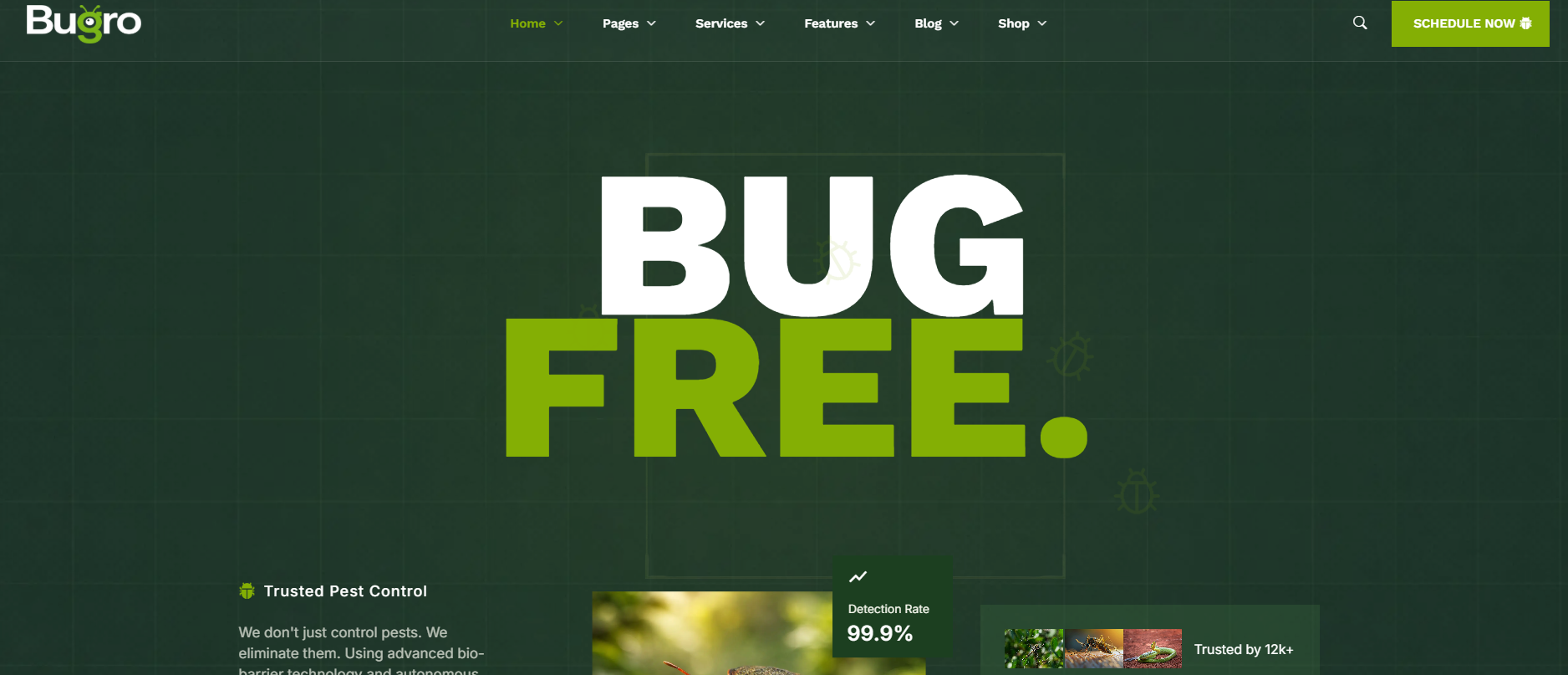 Bugro – Pest Control, Exterminator & Fumigation Services WordPress Theme