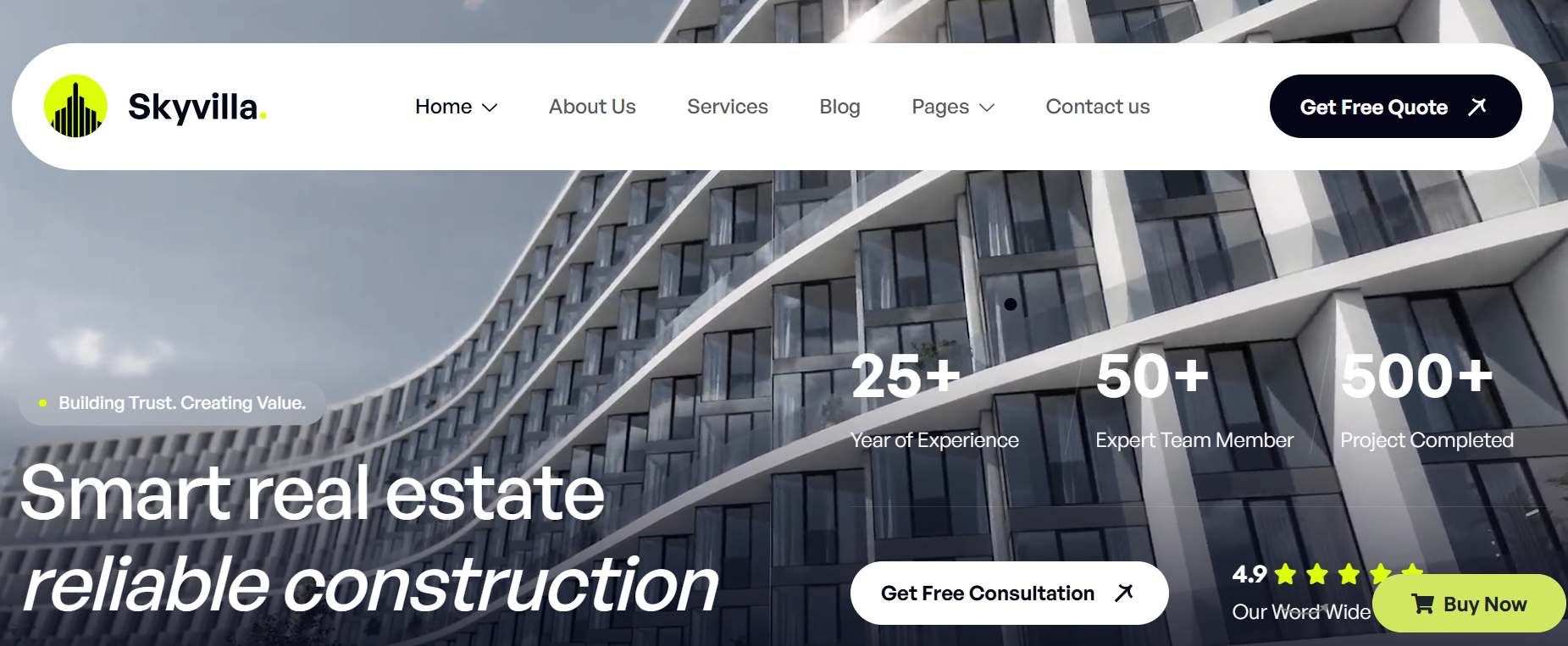 Skyvilla – Construction & Real Estate WordPress Theme