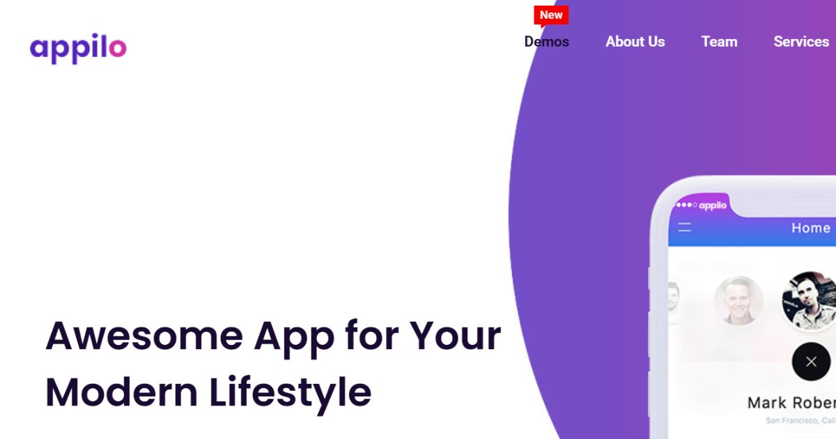 Appilo – App Landing Page WordPress Theme