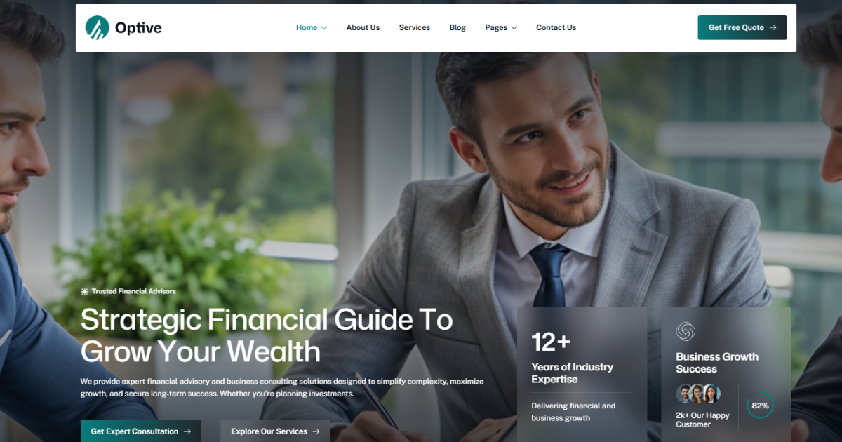 Optive – Financial Advisor & Business Consulting WordPress Theme