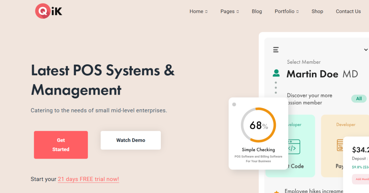 Qik – SaaS Startup WordPress Theme