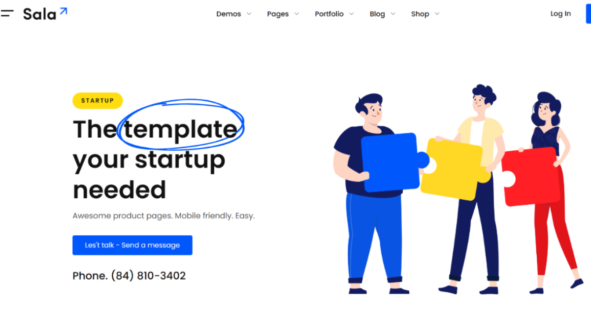 Sala – Startup & SaaS WordPress Theme