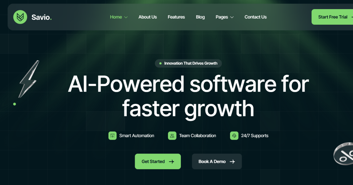 Savio – SaaS & Tech Startup WordPress Theme