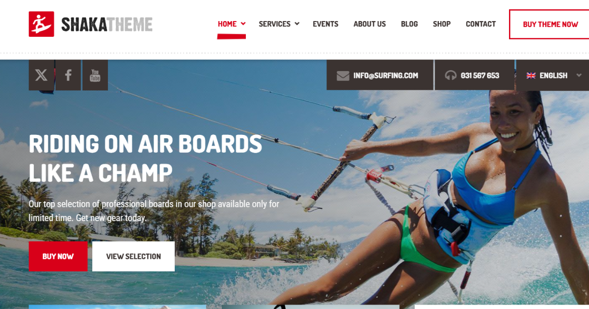Shaka – A Watersports WordPress Theme