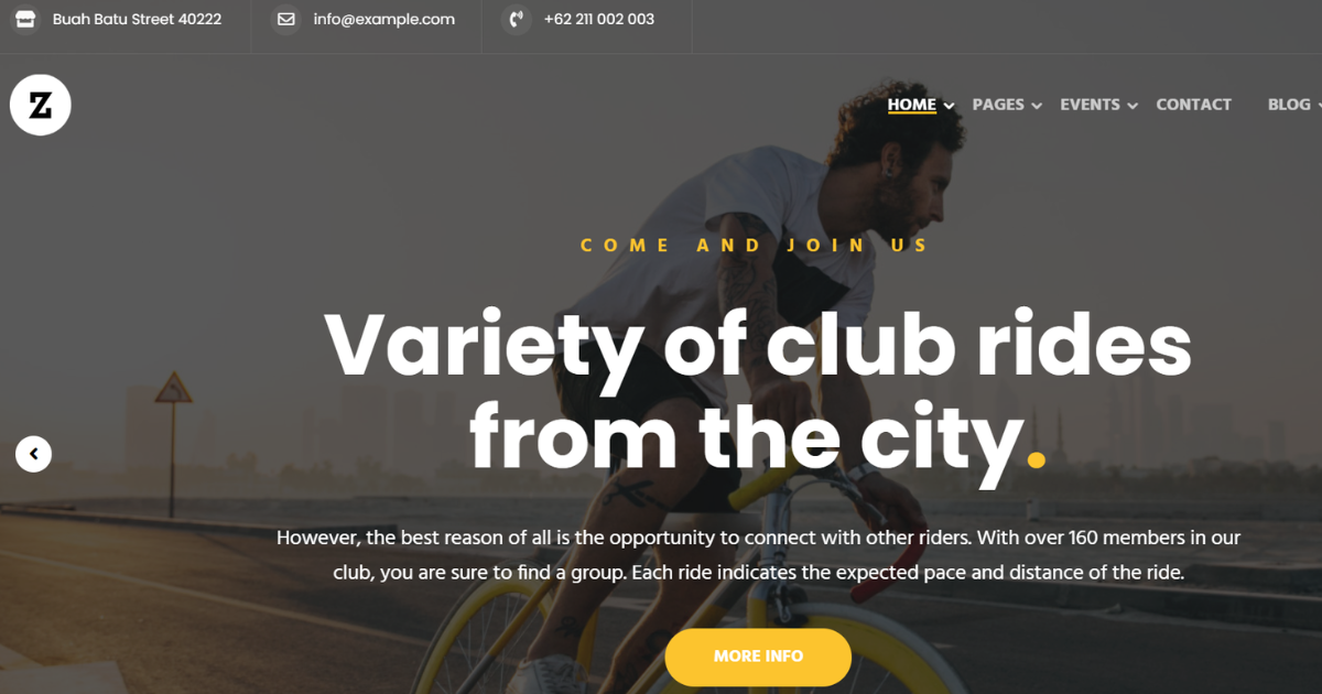Zapedah – Cycling Club WordPress Theme