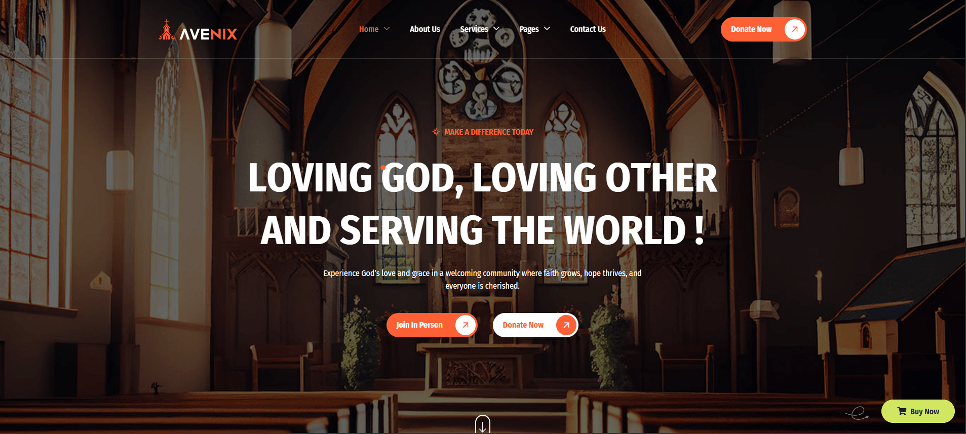 Avenix – Modern Church WordPress Theme
