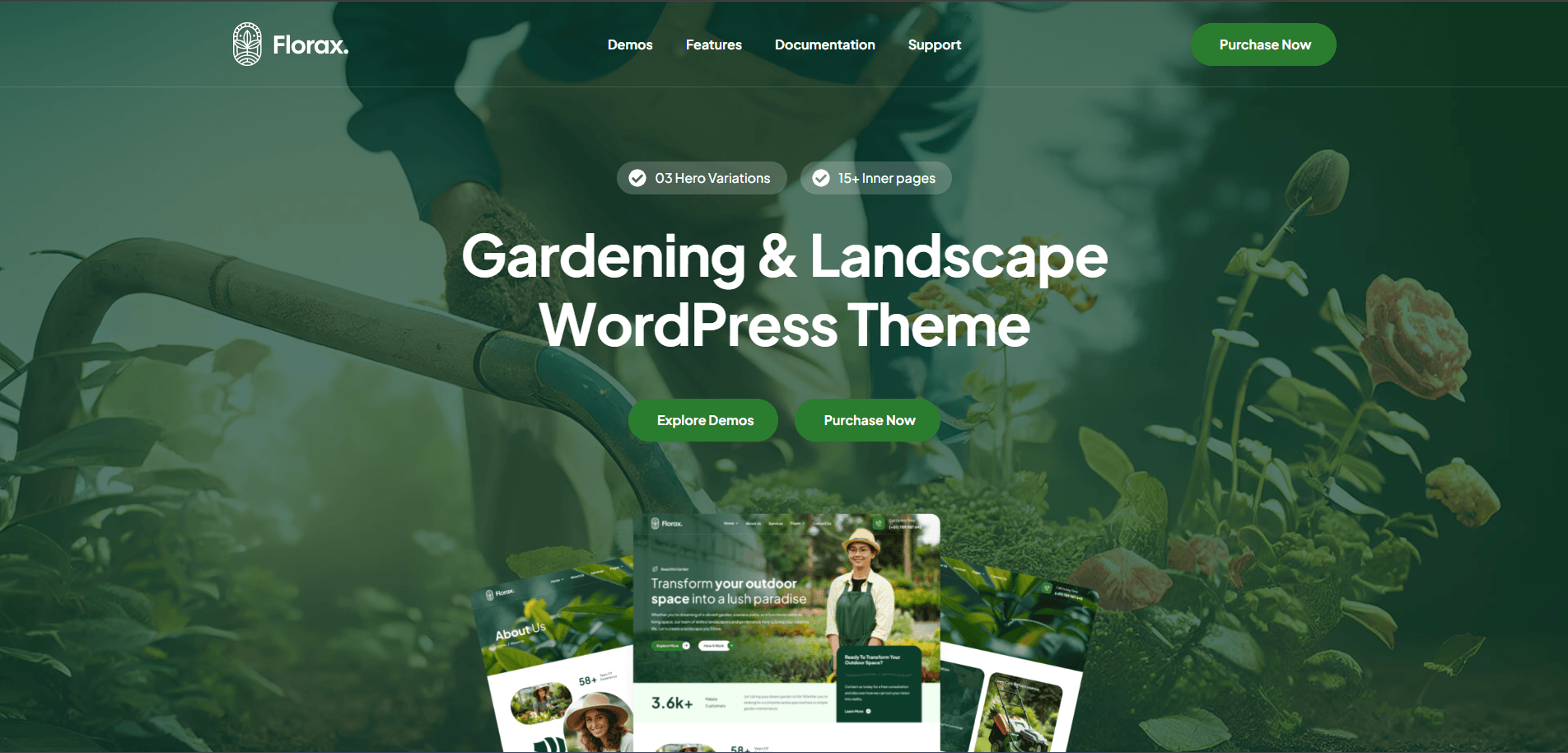 Florax - Lawn Gardening and Landscaping WordPress Theme