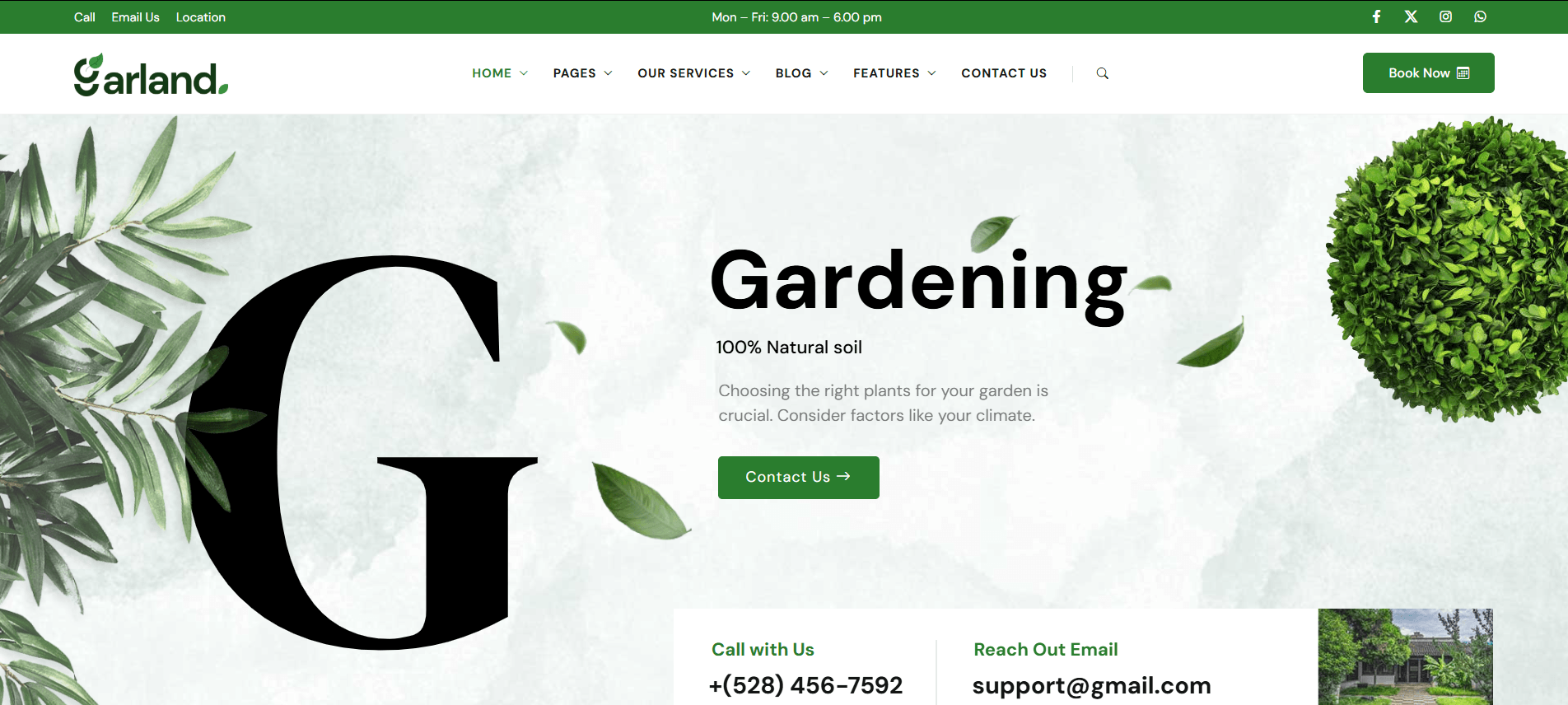Garland - Gardening and Landscaping WordPress Theme