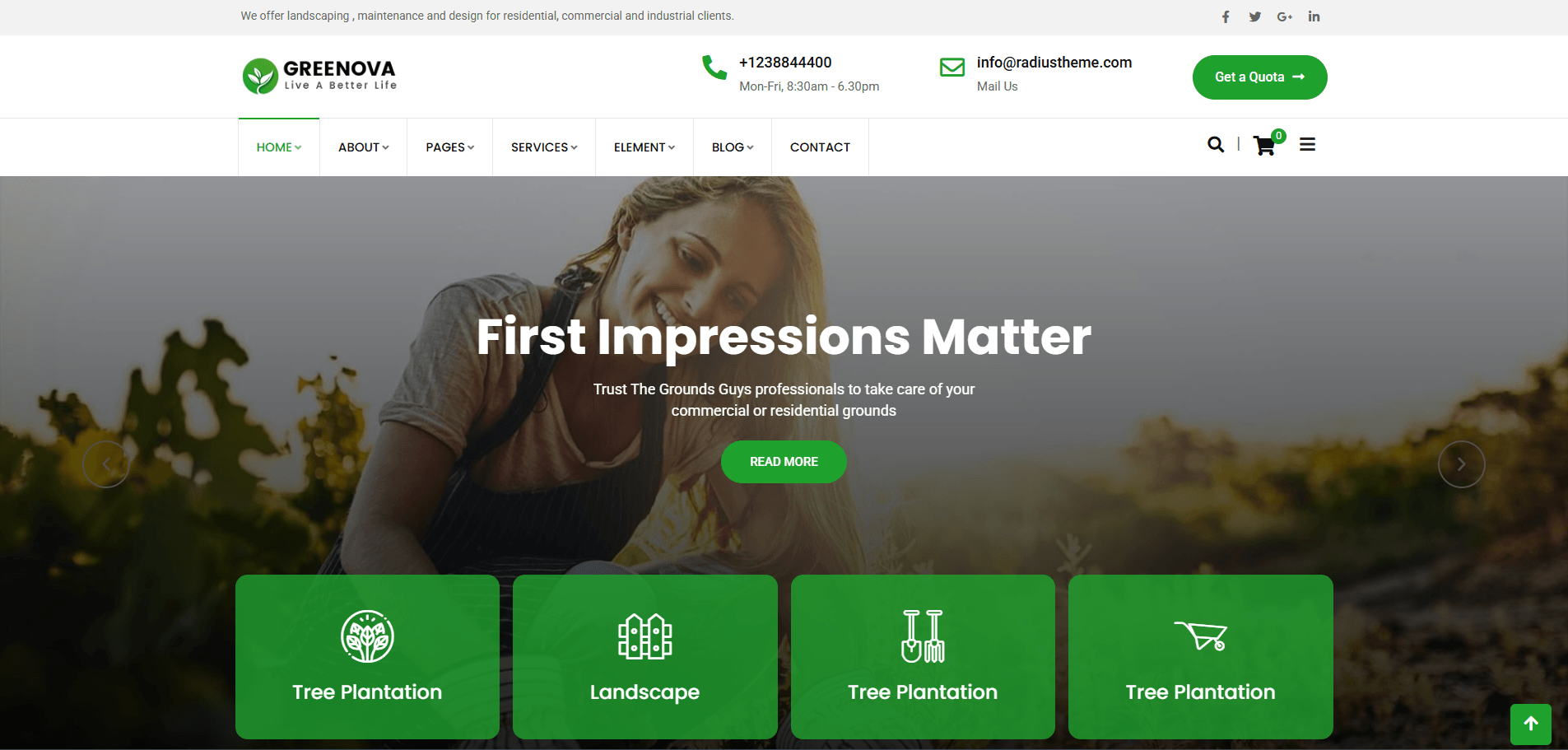 Greenova - Gardening & Landscaping WordPress Theme