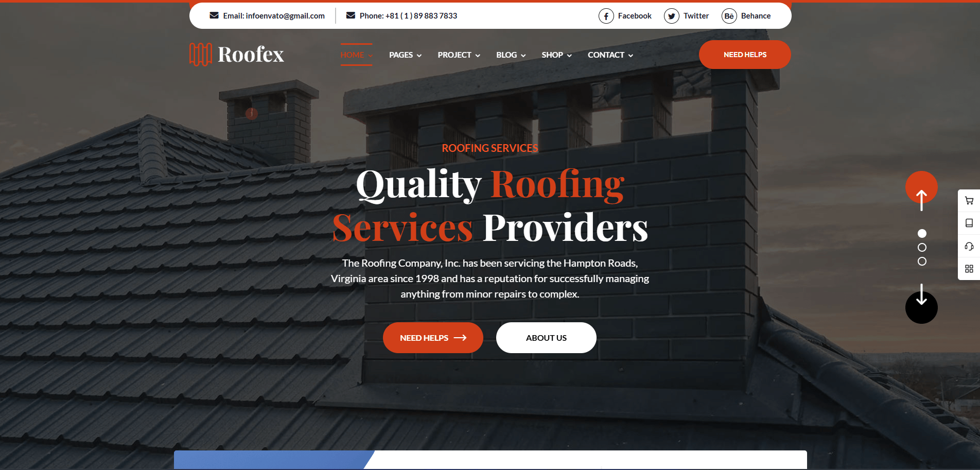 Roofex - Roofing WordPress Theme