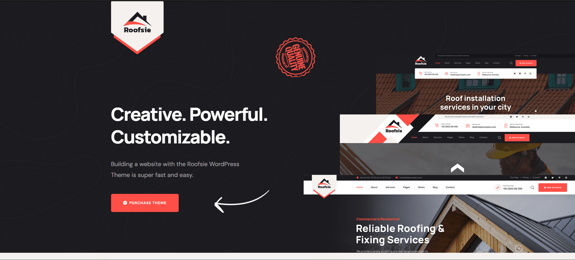 Roofsie - Roofing Services WordPress Theme