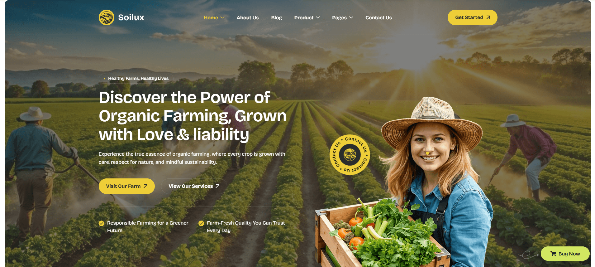 Soilux - Organic Farm & Agriculture WordPress Theme