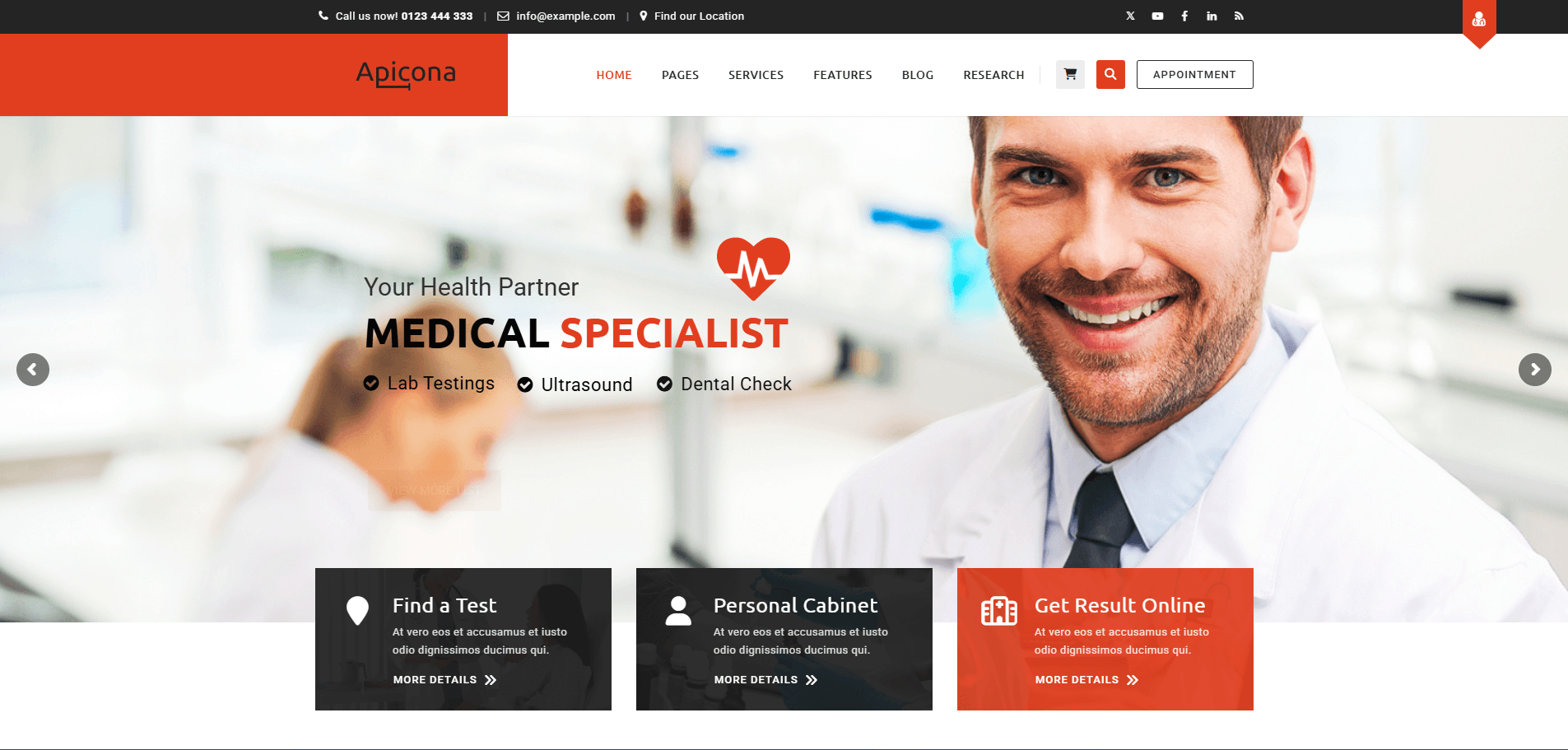 Apicona - Health & Medical WordPress Theme