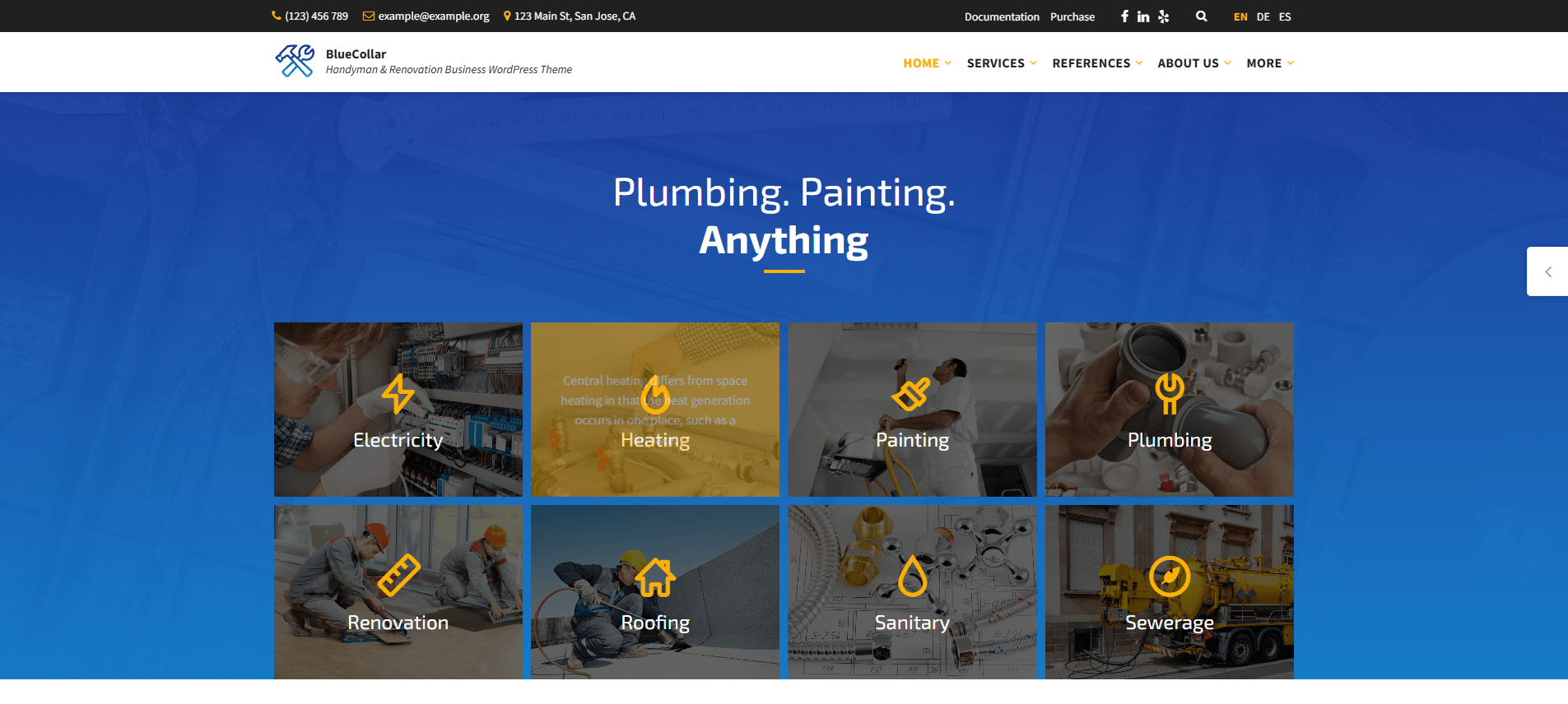 BlueCollar - Handyman & Renovation Business WordPress Theme