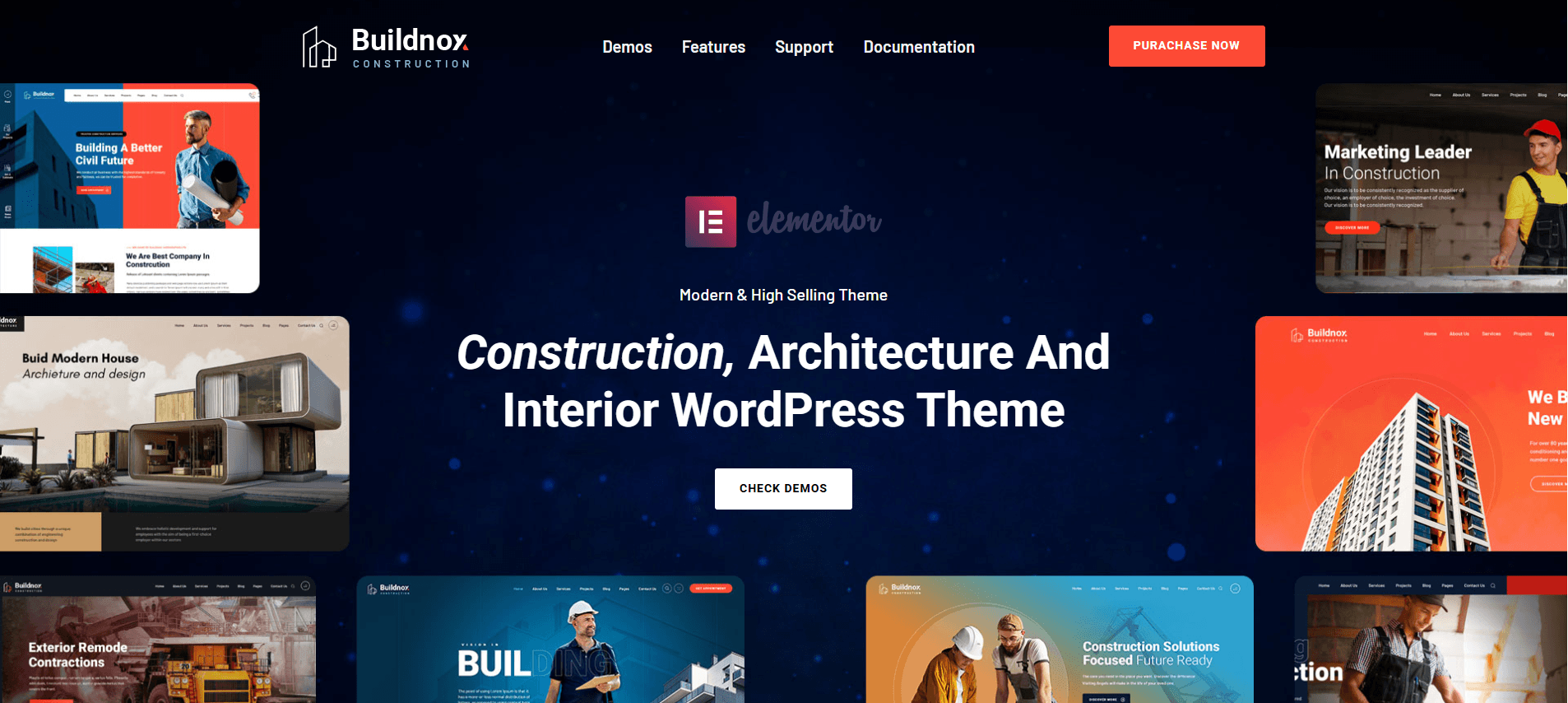 Buildnox - Construction Company & Contractor WordPress Theme (37+ Demos, Elementor)