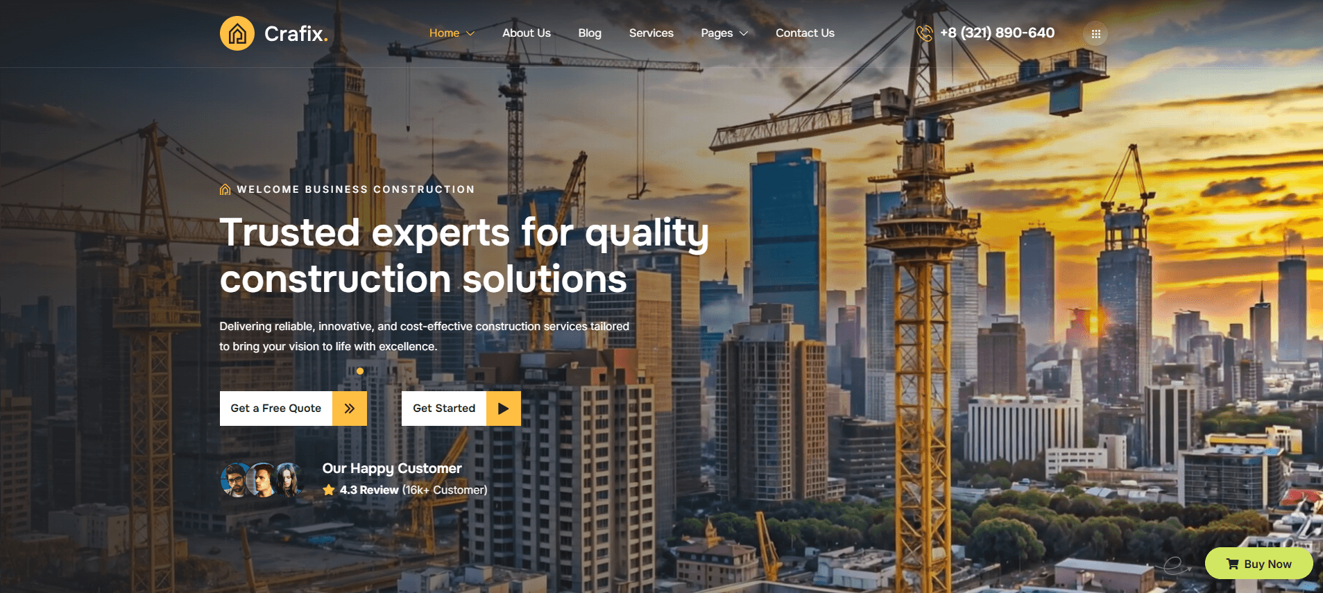 Crafix - Modern Construction & Builder WordPress Theme