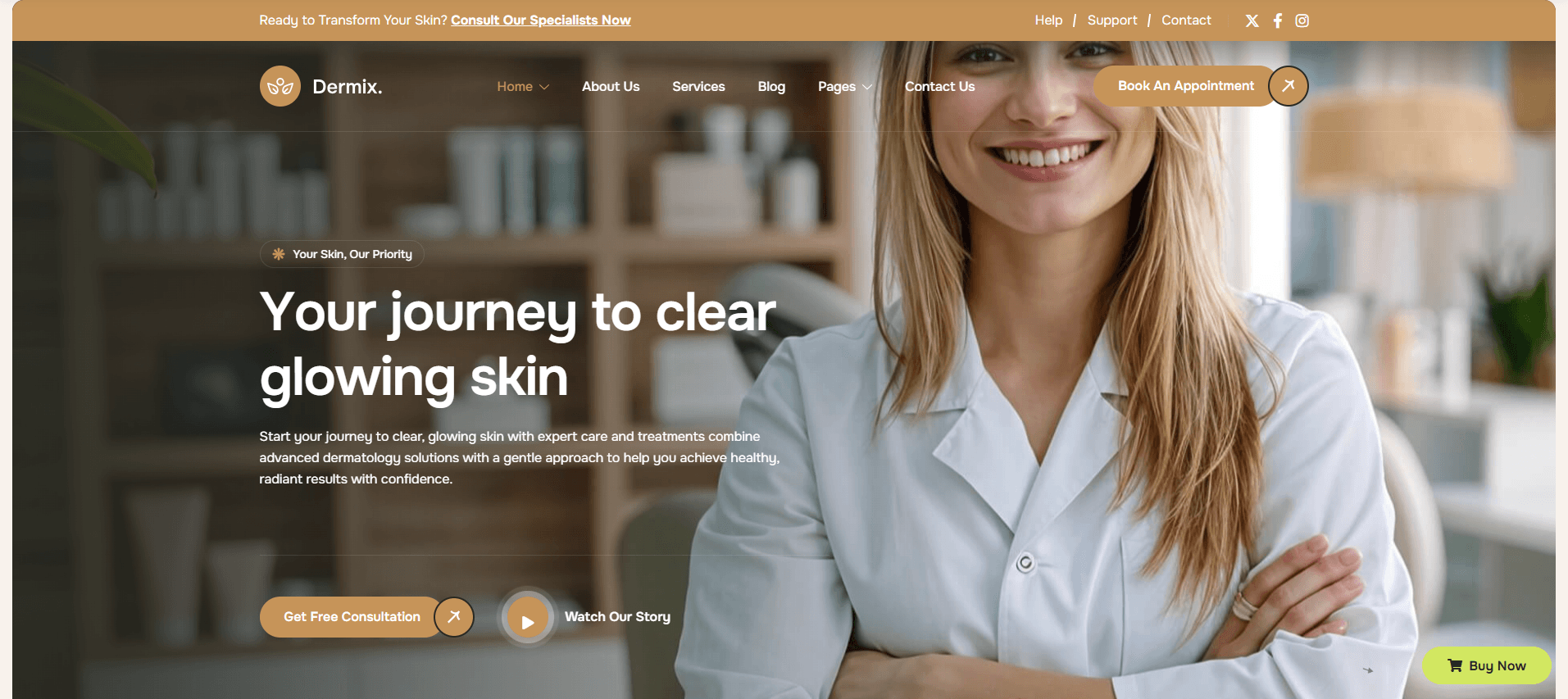Dermix - Skincare & Beauty Salon WordPress Theme