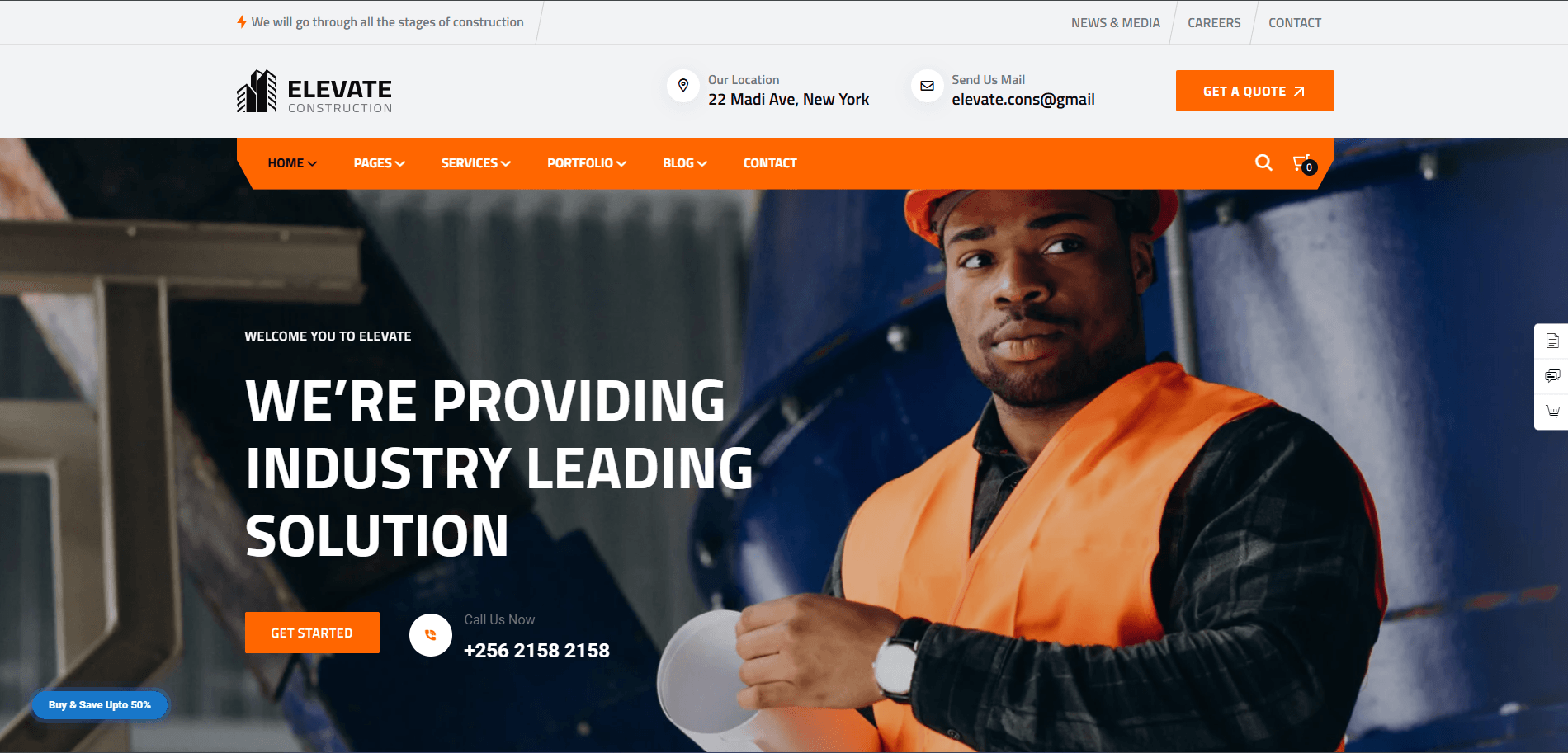 Elevate - Construction WordPress Theme