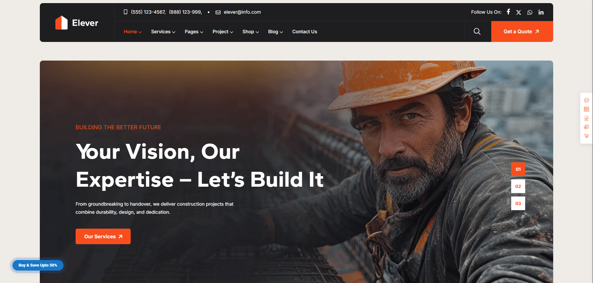 Elever - Construction WordPress Theme