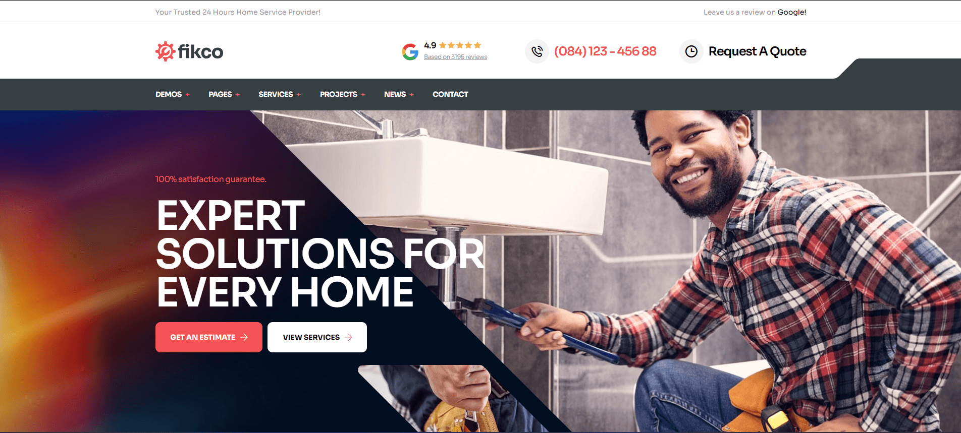 Fikco - Handyman & Home Repair WordPress Theme