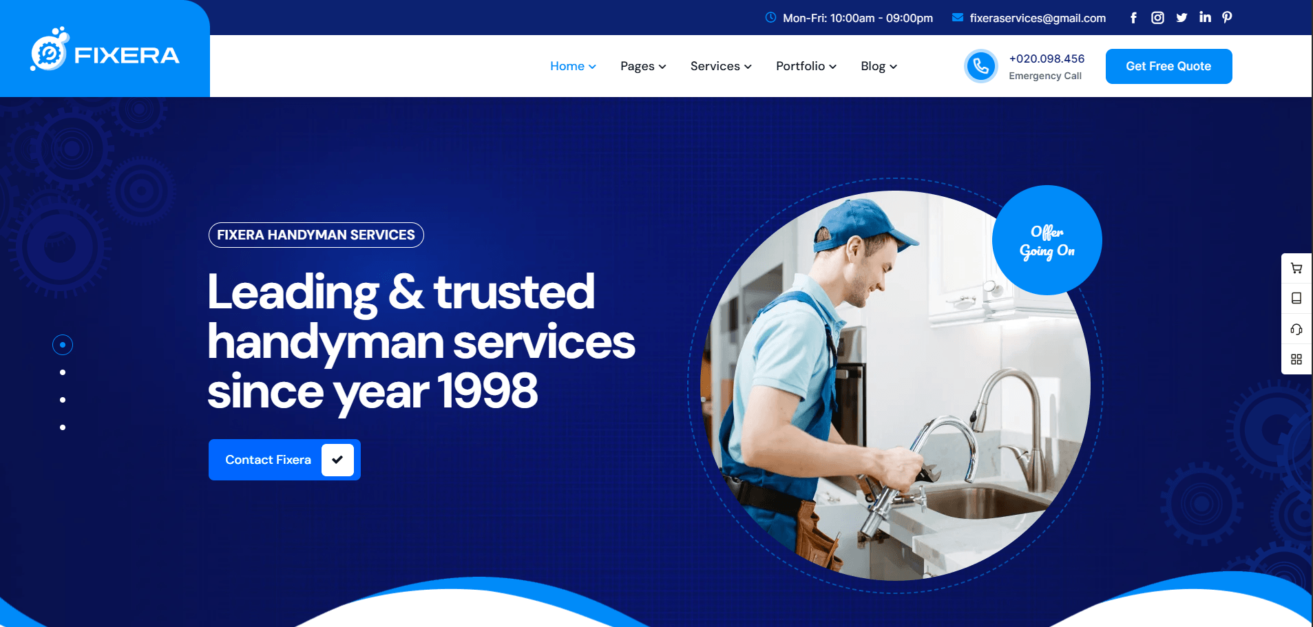 Fixera - Handyman Services WordPress Theme