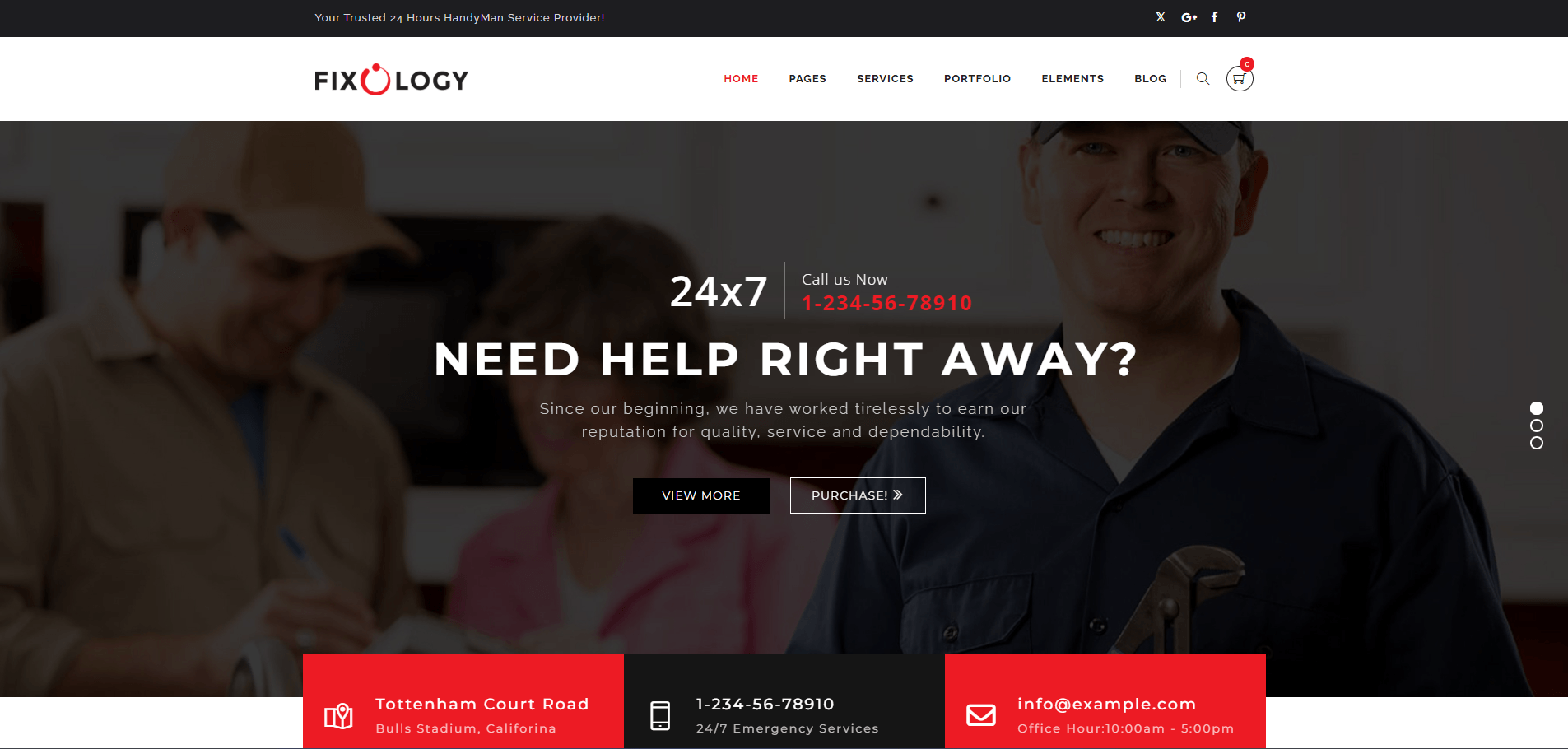 Fixology | Handyman Multi-Service WordPress Theme
