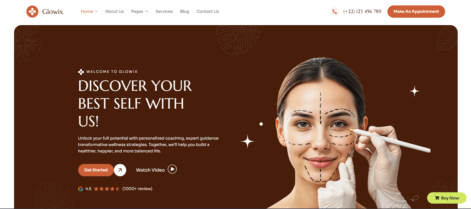 Glowix - Beauty Clinic & Plastic Surgery WordPress Theme