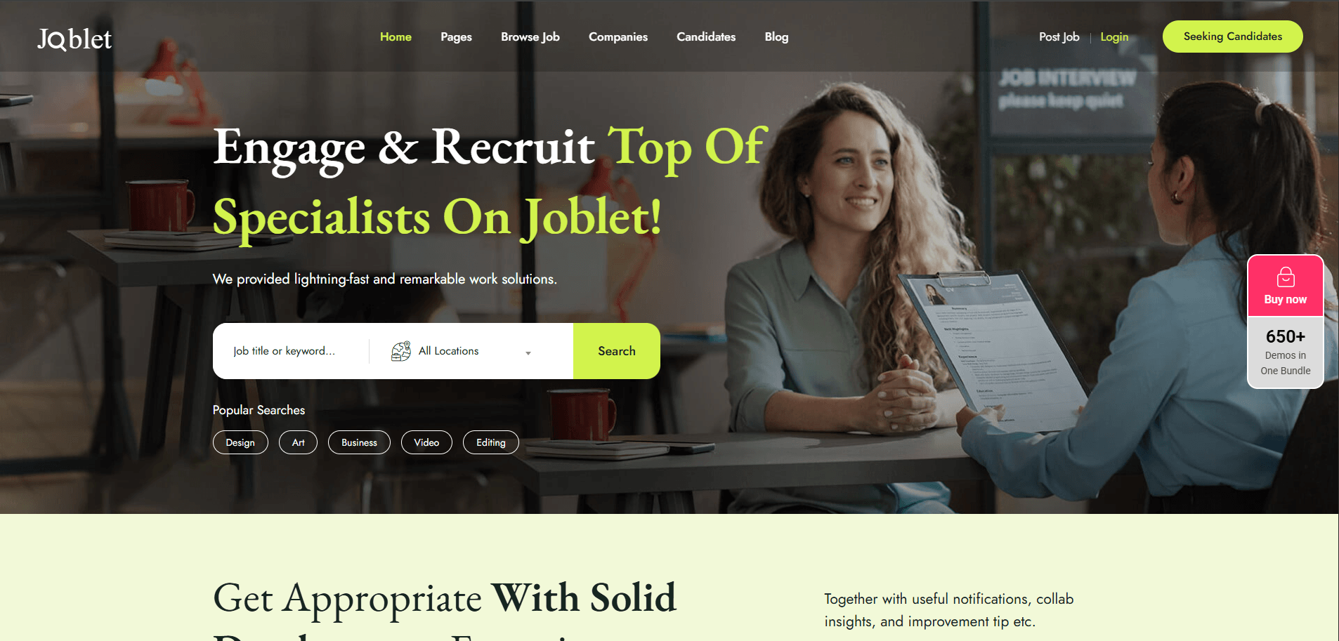 Joblet - Job Recruitment Services WordPress Theme