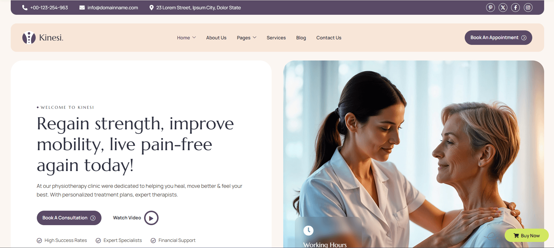 Kinesi - Physiotherapy And Chiropractor WordPress Theme