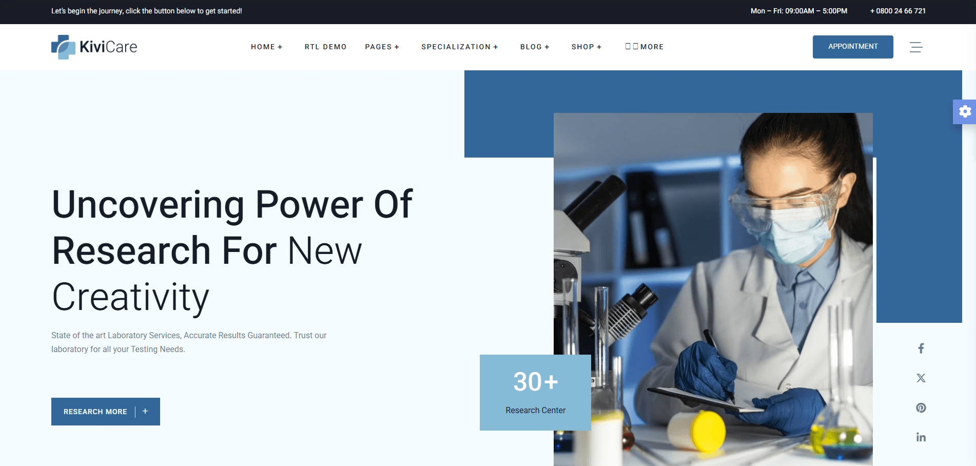 KiviCare - Medical & Health WordPress Theme for Clinics