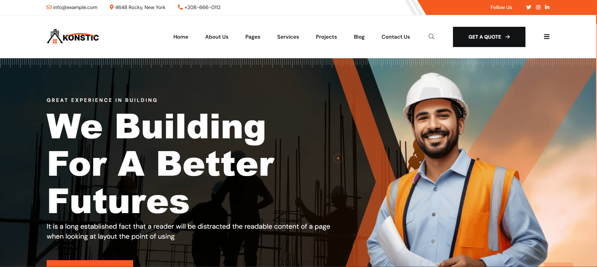 Konstic - Construction WordPress Theme