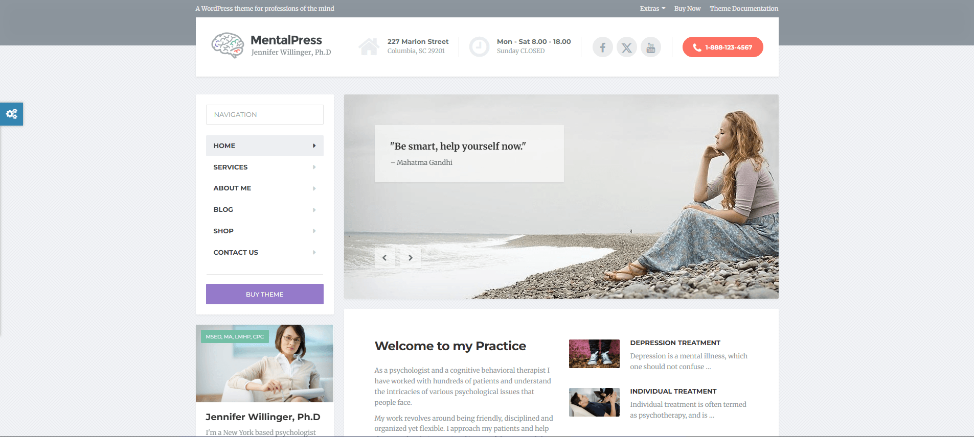 MentalPress - WordPress Theme for Medical Professionals, Psychologists, and Psychiatrists