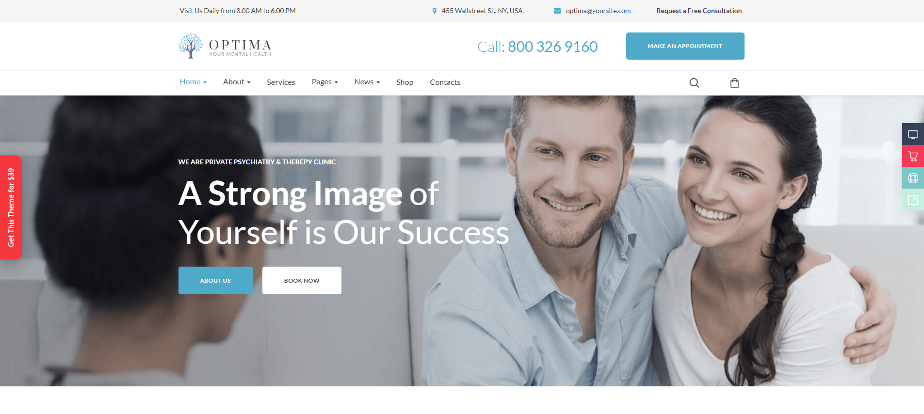 Optima - Psychology and Counseling WordPress Theme